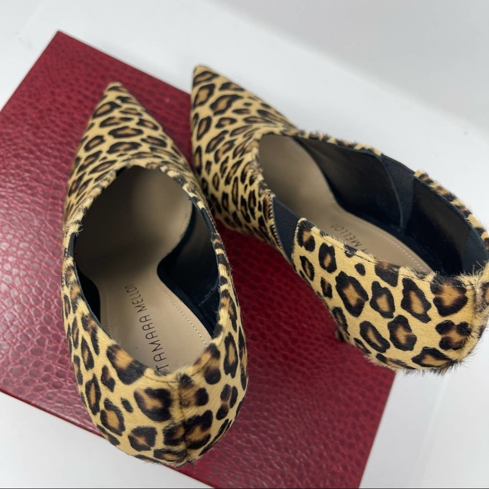 NWT Tamara Mellon League 105 Leopard Haircalf Booties SIZE 38.5 - Picture 9 of 12